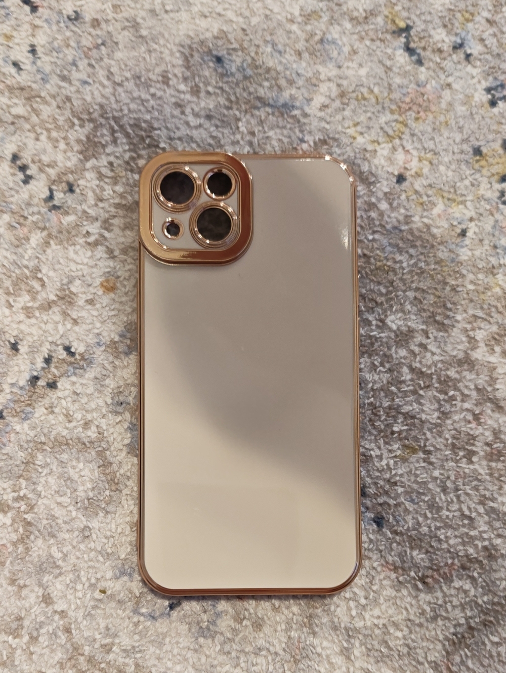 Clear Protective Phone Case with Rose Gold Trim and Camera Guard Iphone13